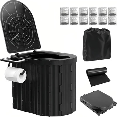 UOPBYEA Portable Camping Toilet for Adults with Handle and Detachable Bracket
