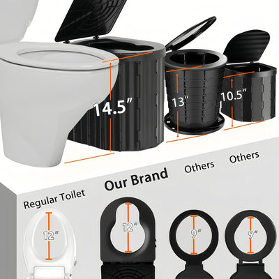 UOPBYEA Portable Camping Toilet for Adults with Handle and Detachable Bracket