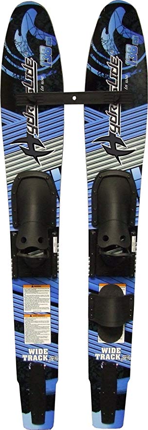 Hydroslide Junior Wide Track Intermediate Water Skis Combo Pair, Black, 54-Inch