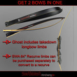 Southwest Archery Ghost Takedown Longbow 64" Longbow Hunting Bow Right & Left Hand USA Based Company Perfect for Beginner to Pro