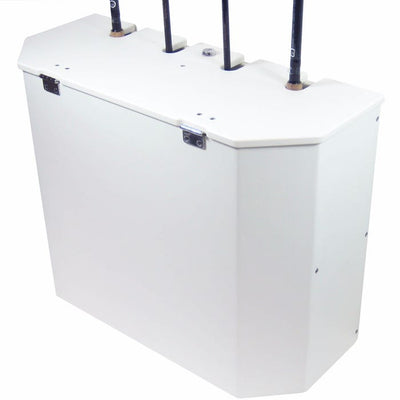 Pontoon Rod Storage Box with Plano Trays - Boat Rod Holder - Seafoam