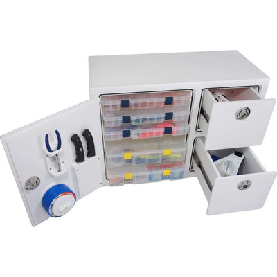 Free Standing Leaning Post Tackle Unit - Boat Tackle Storage - Arctic White