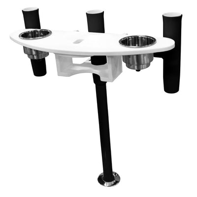 3 Rod Rigging Pedestal - Boat Rod Holder - Black