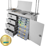Pontoon Tackle Storage Unit with Ruler Countertop - Arctic White