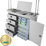 Pontoon Tackle Storage Unit with Ruler Countertop - Dolphin Gray