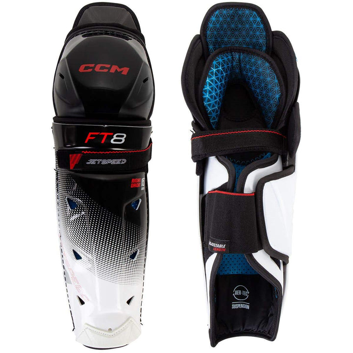 CCM Jetspeed FT8 Senior Hockey Shin Guards - 16in.