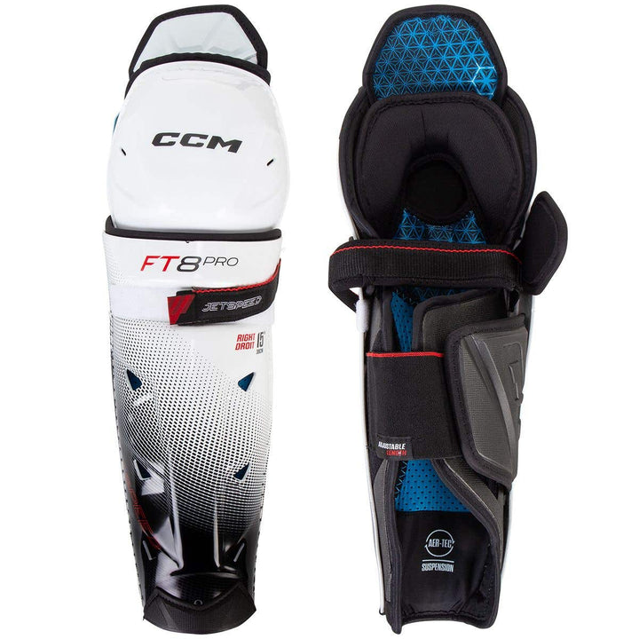 CCM Jetspeed FT8 Pro Senior Hockey Shin Guards - 15in.