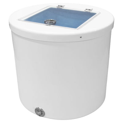 Fiberglass Round Livewell with Acrylic Lid - Boat Livewell - 40 Gallon