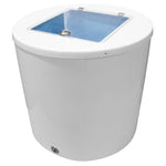 Fiberglass Round Livewell with Acrylic Lid - Boat Livewell - 80 Gallon