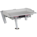 3 Rod Kite Fishing Rod Holder with Rigging Tray - Fish Cleaning Station - White-30 degree