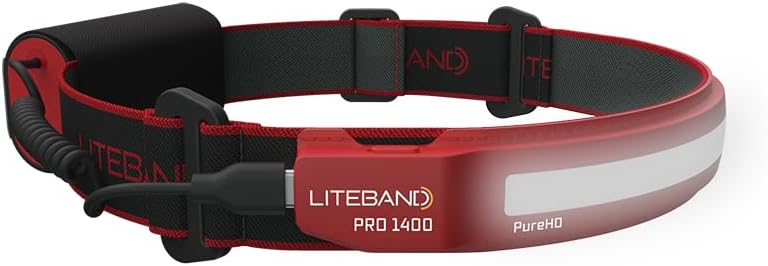 OPTIMAL VENTURES LITEBAND PRO Rechargeable LED Headlamp, 1400 Lumens, 210° Wide Beam