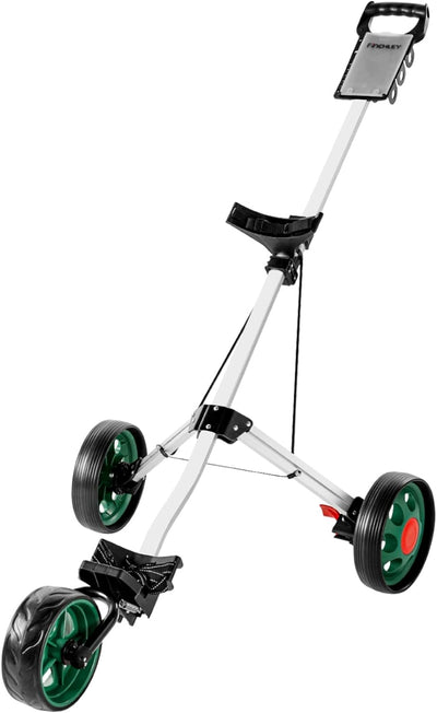 A11N SPORTS  Golf Push Cart - Lightweight, Foldable 3-Wheel Golf Cart with Locking Foot Brake - FINCHLEY
