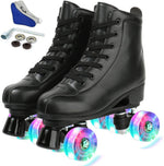Jessie Leather Outdoor Adjustable Four-Wheel Roller Skates for Women and Men