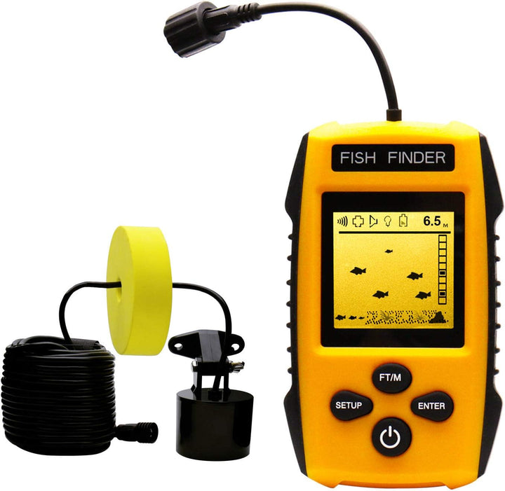Yoocylii Handheld Portable Fish Finder with Wireless Bluetooth Transducer