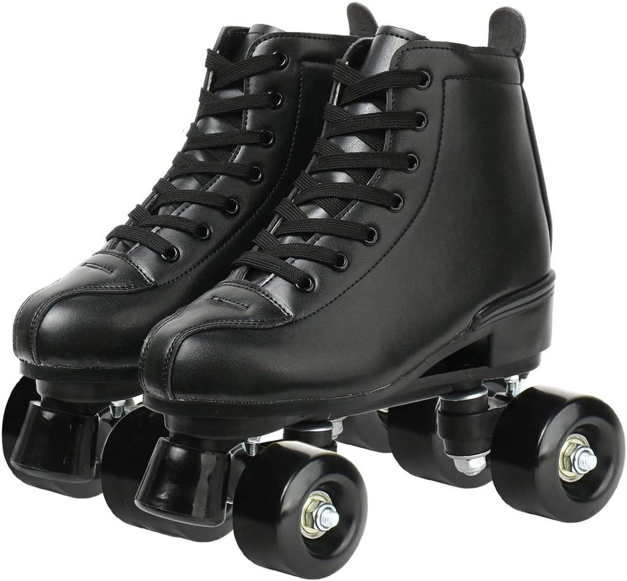 XUDREZ Classic High-Top Double-Row Leather Roller Skates for Men and Women