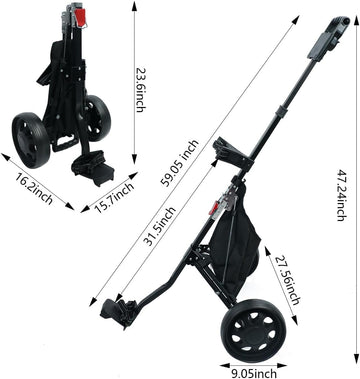 HOW TRUE 2 Wheel Foldable Golf Push Cart Collapsible Golf Trolley Push Pull Golf Cart Golf Hand Cart 2 Wheel Kids Golf cart Golf Bag cart