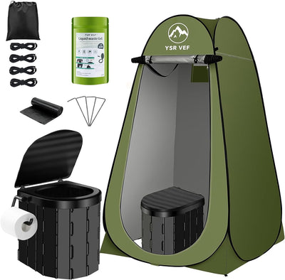 poop tent YSR VEF Portable Toilet Kit, Camping Toilet with Pop-Up Privacy Tent a – Pete's Sports & Outdoors