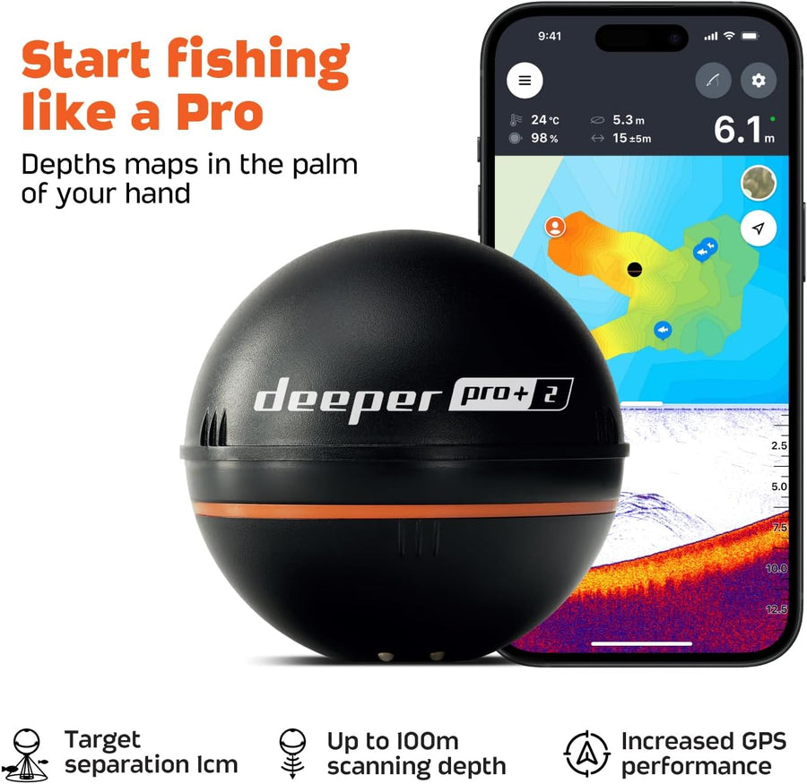Deeper Castable Portable Wireless Fish Finder with Smartphone App