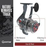 Quantum Optix Spinning Fishing Reel, 4 Bearings (3 + Clutch), Anti-Reverse with Smooth, Precisely-Aligned Gears