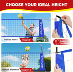 BAGAIL 12ft Portable Volleyball Net - Easy Setup Outdoor Net System for Backyard & Beach