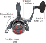 Quantum Optix Spinning Fishing Reel, 4 Bearings (3 + Clutch), Anti-Reverse with Smooth, Precisely-Aligned Gears