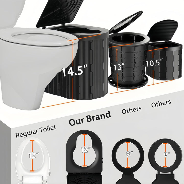 UOPBYEA Portable Camping Toilet for Adults with Handle and Detachable Bracket