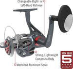 Quantum Optix Spinning Fishing Reel, 4 Bearings (3 + Clutch), Anti-Reverse with Smooth, Precisely-Aligned Gears