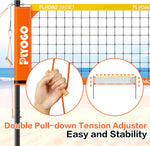PLYOGO Professional Outdoor Volleyball Net - Adjustable Height Portable Net System for Backyard, Beach & Lawn
