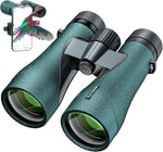 GLLYSION 12X50 UHD Binoculars for Adults High Powered with Phone Adapter, Super Bright IPX7 Waterproof Binoculars with BAK4 Prisms