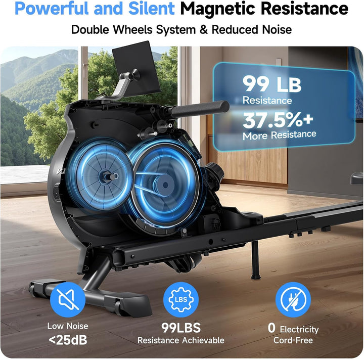YPOO Rowing Machine - 16-Level Resistance Full-Body Cardio Workout Equipment