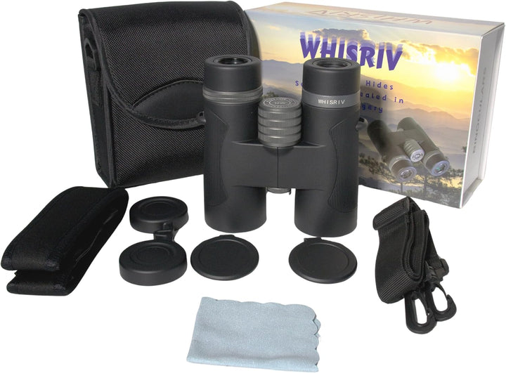 WHISRIV 8x42 Binoculars for Adults, Rugged Design, Bak4, Lanthanide ED Glasses, FMC, Wide FOV, Nitrogen Purged Waterproof