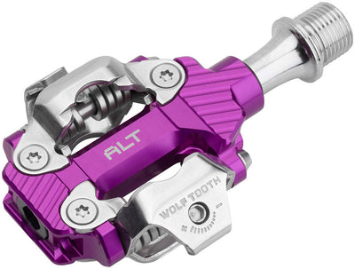 ALT XC Clipless Pedals - Dual Sided Clipless Alloy 9/16" Ultraviolet Purple Pair Shimano SPD - bike pedals
