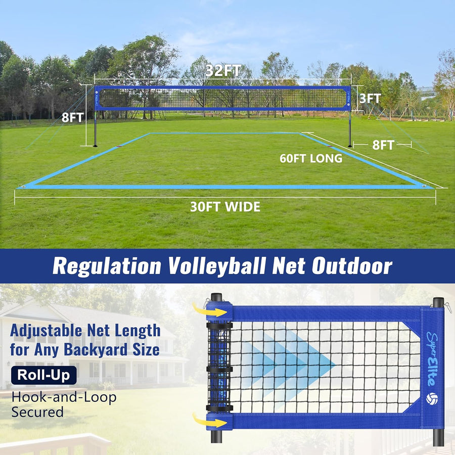 VSSAL Heavy-Duty Outdoor Volleyball Net - Professional Grade Portable Net System