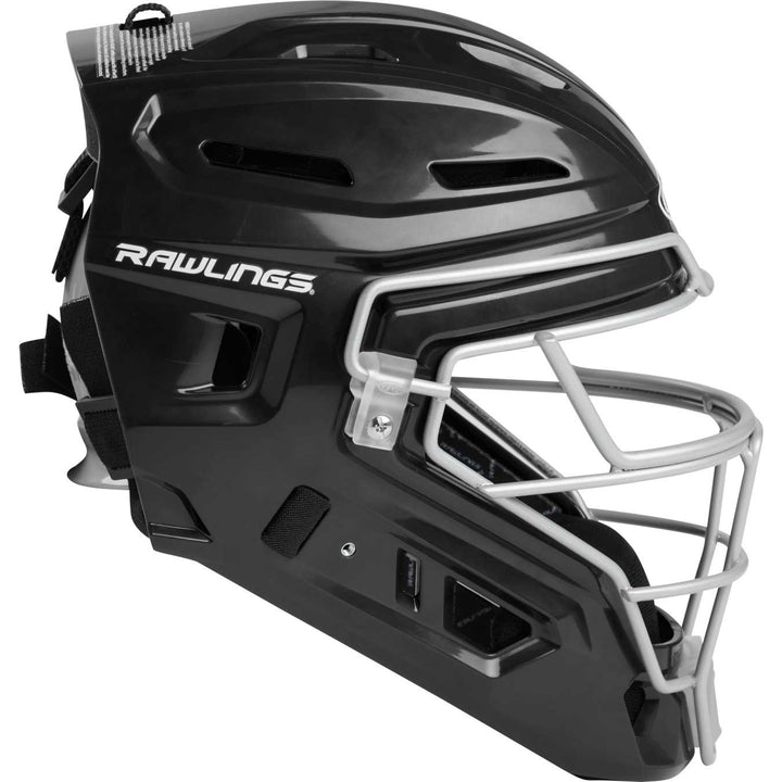 Rawlings Renegade 2.0 Catchers Helmet SR Solid Black/Silver Baseball Helmet - image 2