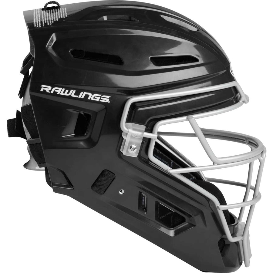 Rawlings Renegade Catchers Helmet JR Solid Black/Silver Baseball Helmet - image 2