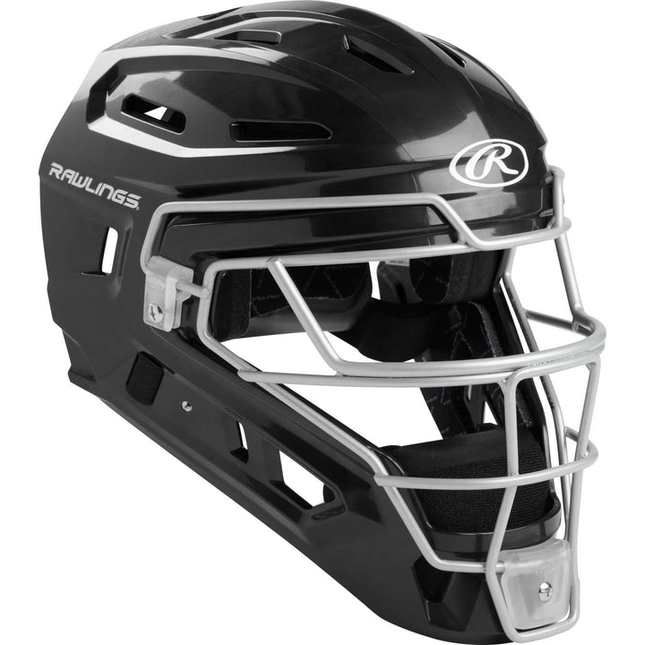Rawlings Renegade 2.0 Catchers Helmet SR Solid Black/Silver Baseball Helmet - image 1