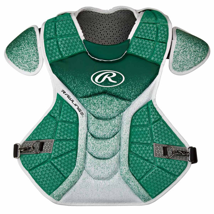 Rawlings Velo Adult 17" Chest Pad - Green/White Chest Protector - image 2