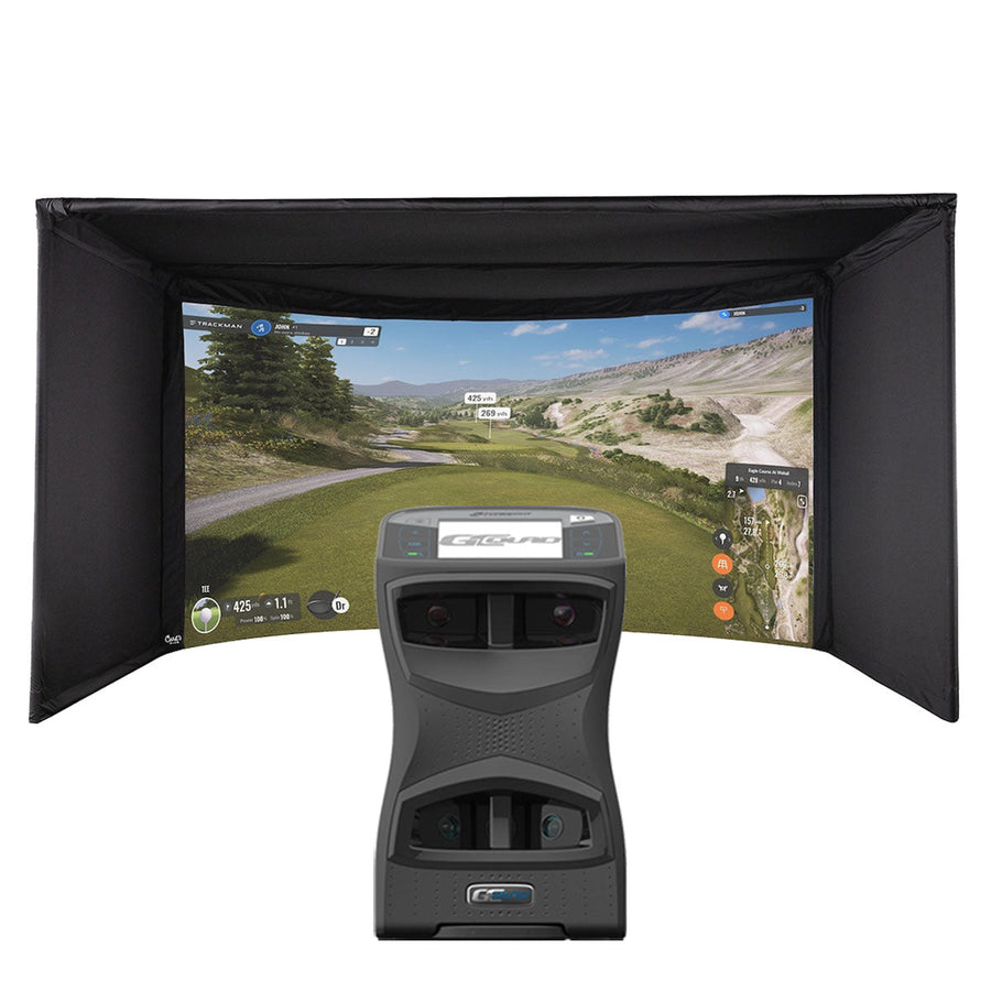 Foresight GCQuad Golf Launch Monitor - curved enclosure golf simulator package