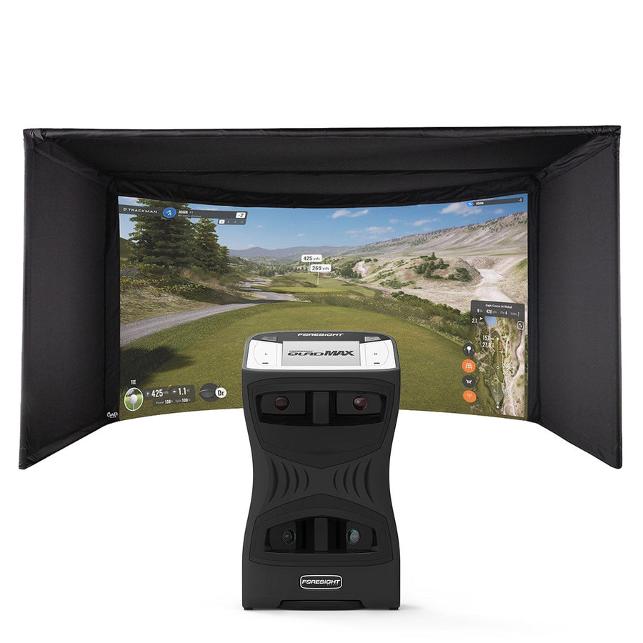Foresight QuadMAX Launch Monitor - curved enclosure golf simulator package