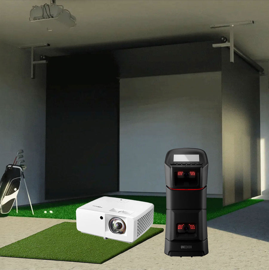 Uneekor EYE MINI - Vanish retractable golf simulator package