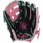 Rawlings Heart of the Hide Color Sync 9.0 PROR207-6BP Black/Teal/Pink 12.25" -RHT Baseball Glove - image 2