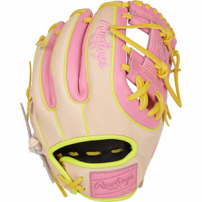 Rawlings Heart of the Hide Color Sync 9.0 PROR312U-2P Pink/Yellow 11.25"-RHT Baseball Glove - image 1