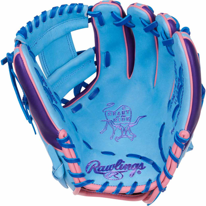Rawlings Heart of the Hide Color Sync 9.0 PROR314-2CBPU Columbia Blue/Purple 11.5"-RHT Baseball Glove - image 2