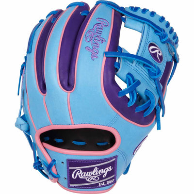 Rawlings Heart of the Hide Color Sync 9.0 PROR314-2CBPU Columbia Blue/Purple 11.5"-RHT Baseball Glove - image 1