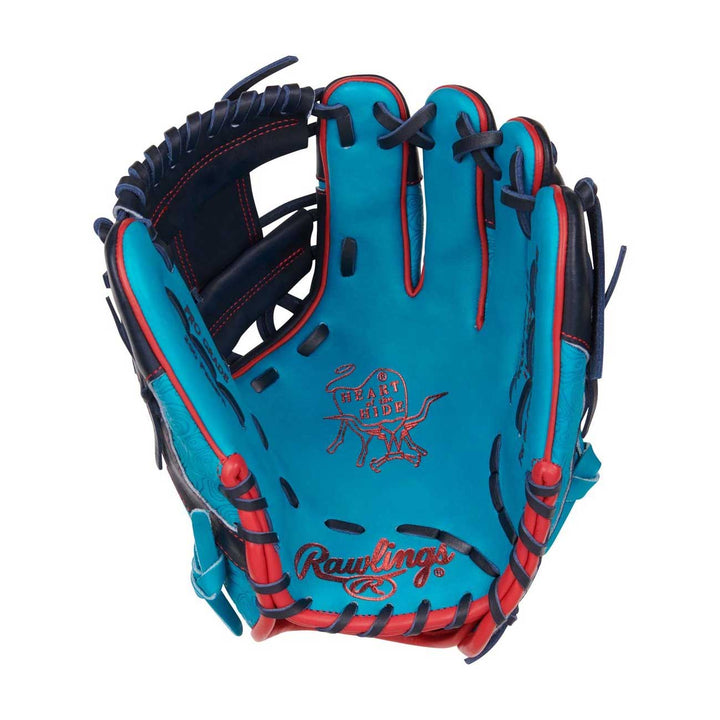 Rawlings Heart of the Hide Color Sync 9.0 PROR204-2TE Teal/Navy 11.5"-RHT Baseball Glove - image 2