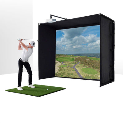 PlayBetter SimStudio™ BYO (Build Your Own) Package – Custom Home Golf Simulator Studio Builder with Impact Screen, Enclosure, Optional Mats, Projector & More - BYO golf simulator package