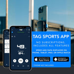 TAG ONE Sports Radar with 6 Hour Rechargeable Battery - Baseball, Softball & Golf Speed Radar Gun - Accurate Speed Tracker, Portable Pitch & Hit Training Tool, App Integration with AI Smart Coaching
