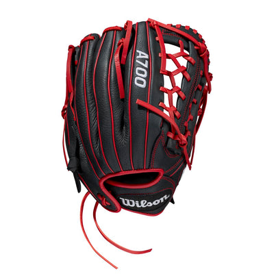 Wilson A700 Pro T-Lace Web Black/Red 12" Baseball Glove - image 1
