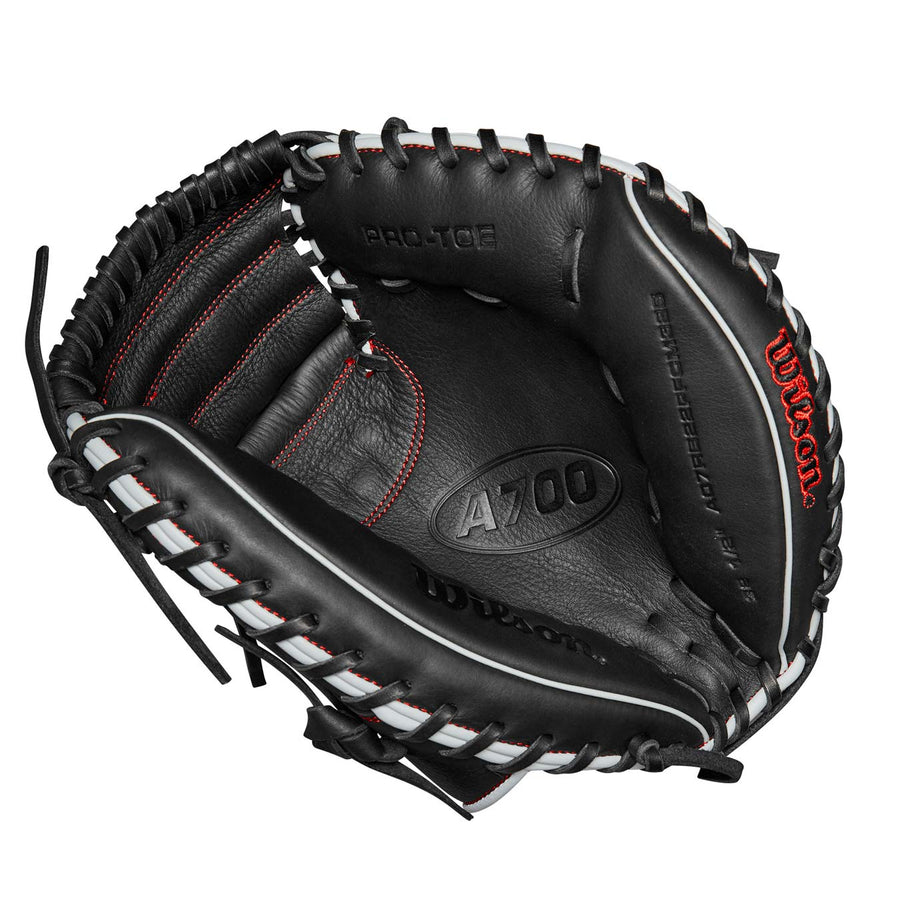 Wilson A700 Catchers Mitt Black/Silver/Red 32.5