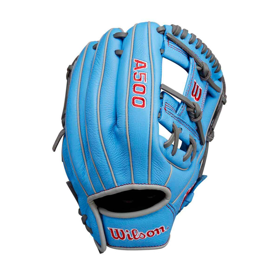 Wilson A500 H-Web Cool Blue/Grey/Red 11" Baseball Glove - image 1